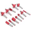 12Pcs Shank Carbon Steel Woodworking Tool Cutter Router Bit Set
