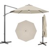 Devoko 10ft Solar LED Patio Umbrella, Round Cantilever Outdoor Umbrella