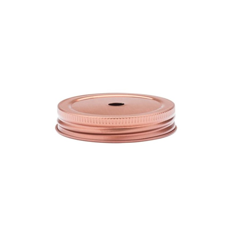 Utopia Drinking Jar Lid With Straw Hole Copper, Pack of