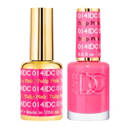 DND Gel Polish Set - 1 each of Pink Gel Polish and Pink Nail Polish, 004 Pink Lemonade, 0.5 Fl Oz (Pink Lemonade) (Tulip Pink)