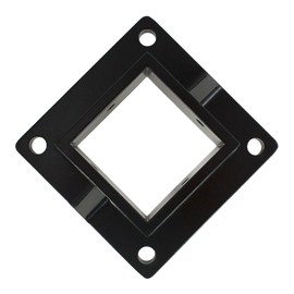 Floor Flange for 2 1/2" Square x 2 1/2" Square Aluminum Fence Posts - Deck Mount (Black)