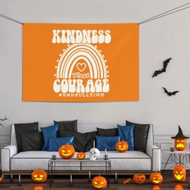 Unity Day - Peace Love Unity Anti Bullying Orange Banner Flag Background for Holiday Party Supplies Home Decoration 47x71in