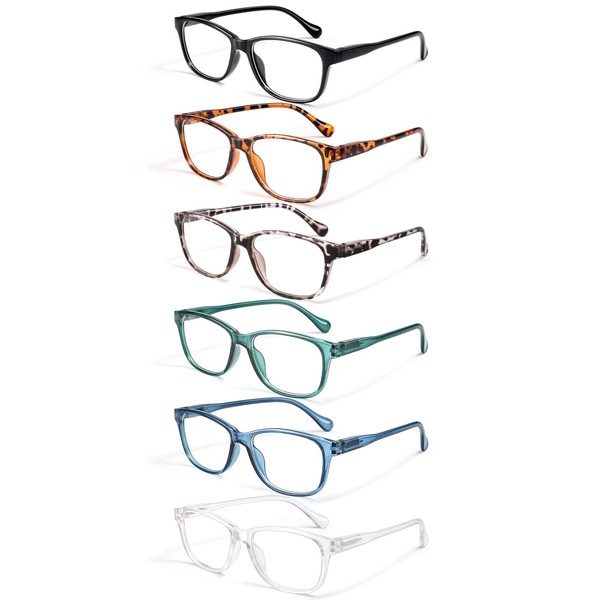 Gaoye Reading Glasses Women or Readers Men 6 Pack Stylish Computer Eyeglasses - Ease Blurry Vision