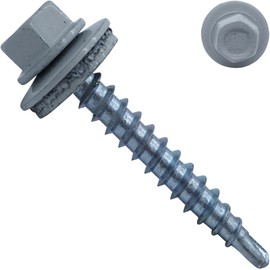 SC5164 Trapezoidal Sheet Metal Screws with EPDM Sealing Washer, 4.8 x 20/15, RAL 7035, Light Grey, Hexagonal, Head Painted, Self-Tapping, Pack of 100