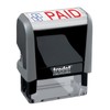 Trodat Stamp 4912 Office Printy with English Text Paid – Self Inking, Red and Blue Ink, Impression Size 3/4" x 1-7/8"