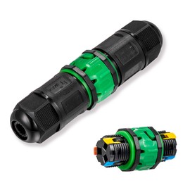 3-Pin Quick Connector Cable Connector Waterproof IP68 Earth Cable Connector with Clamps Cable Sleeve Connection Box Connection Sleeve for Diameter 4-11 mm Cable Diameter (1)