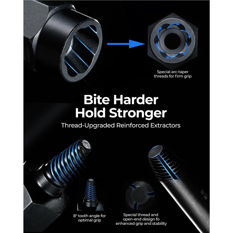 toolant 46pcs Impact Bolt Extractor Kit, Bolt & Nut Remover