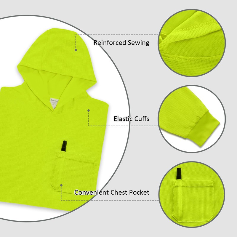 Besentinels Reflective Shirts with Hood Hi Vis Shirts for Construction