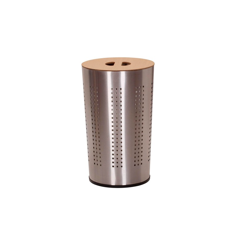 Household Essentials 7081-1 Round Metal Laundry Hamper - Removable Liner
