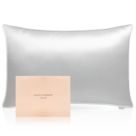 Grace & Company Silky Satin Pillowcase for Hair & Skin, Oeko-Tex Certified Satin Silk Pillowcase with Zipper - Ultra Smooth Pillowcases Standard Size 20”x26” - Half Moon Bay