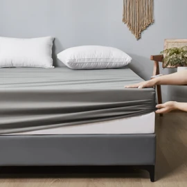 WenBags Waterproof Fitted Bed Sheets, Mattress Protector for Home & Hospital Care Beds, Soft Hospital Bed Sheets with Elastic All Around (1, Gray, Twin)