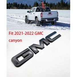 Auto GMC OVERLAY Tailgate Rear Gloss Black GMC Overlay Emblem Badge 2021-2022 Canyon