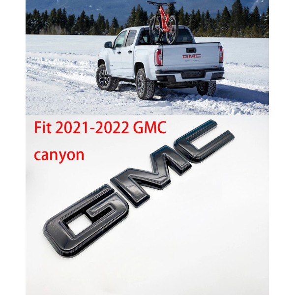 Auto GMC OVERLAY Tailgate Rear Gloss Black GMC Overlay Emblem