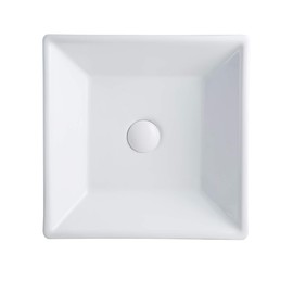 DeerValley DV-1V022 Bathroom Vessel Sink and Square White Ceramic Porcelain Counter Top Vanity Bowl Sink