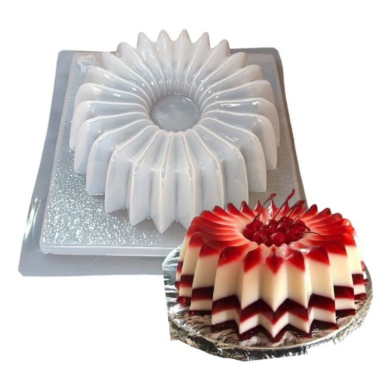 Kit 3 Moldes Gelatina De Diseño Rehilete, Panal Y Acordeón