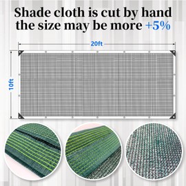 Glieskir 90% Blackish Green Shade Cloth for Garden, 10x20FT Resistant Garden Sun Shade Net, Durable Mesh Shade Tarp with Reinforced Grommets for Greenhouse, Plant, Chicken Coop, Pergola, Canopy