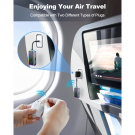 ISEYOU Airplane Bluetooth Adapter, Bluetooth Headphone Adapter with 3.5mm AUX for Up to 2 AirPods, Low Latency Bluetooth Transmitter for TV, Airplane, Computer, MP3, and Gym