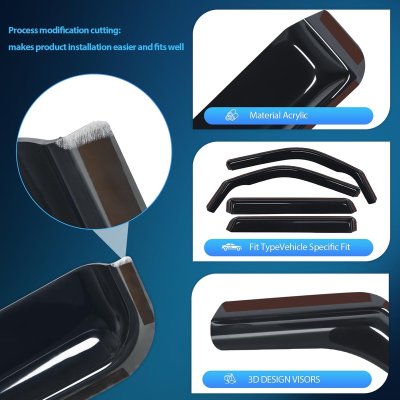 Nilight in Channel Rain Guards for Ford Bronco Sport 2021