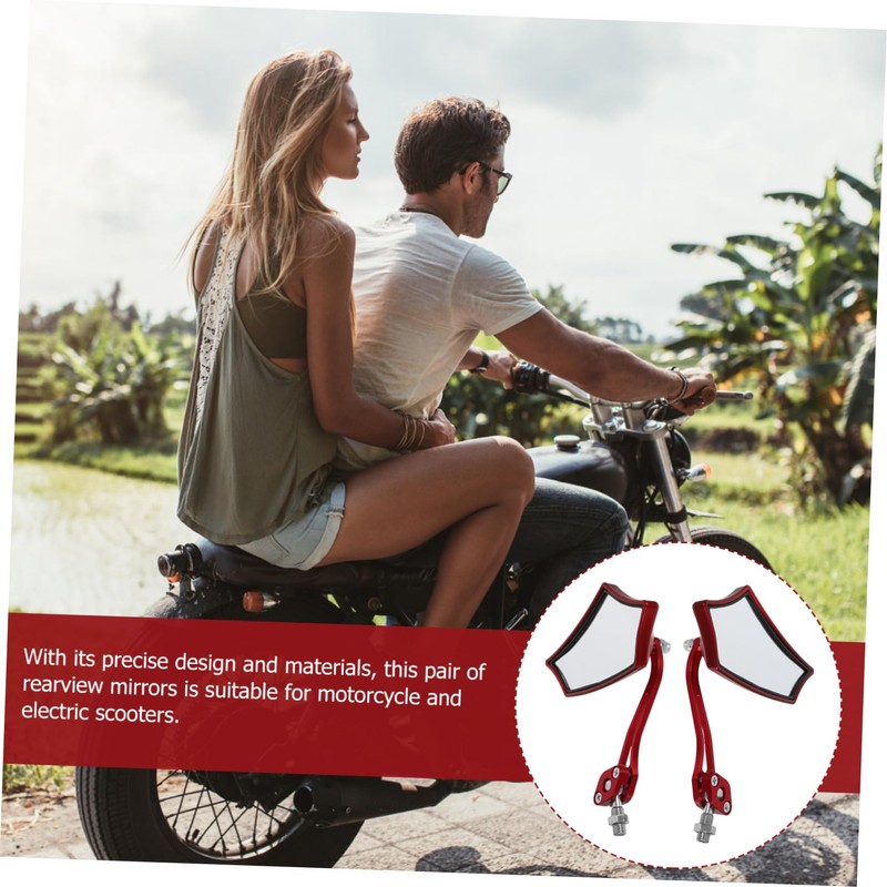 BUGUUYO 1set Motorcycle Rearview Mirrors High Definition Safety Mirrors for