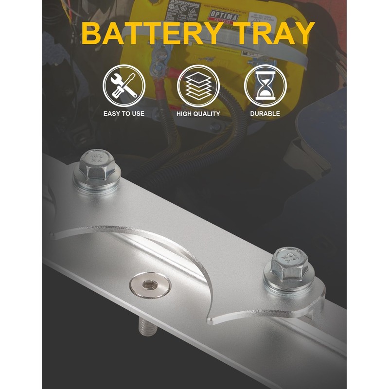 Billet Aluminum Battery Tray Battery Pallet Trunk Battery Hold Down