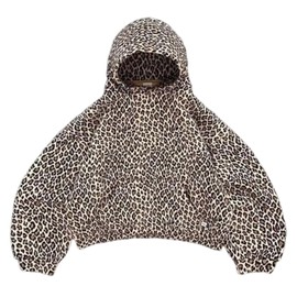 Dynict Women's & Men's Vintage Cheetah Print Hoodies - Oversize Pullover With Pocket (Brown, X-Large)