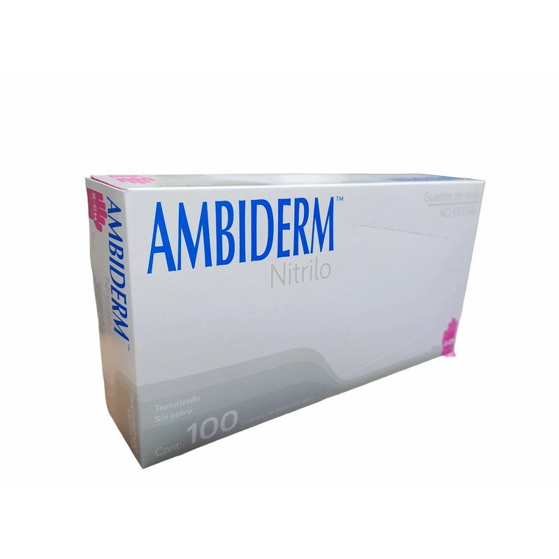 AMBIDERM Guante de Nitrilo Rosa (Extra Chico) 100 Piezas
