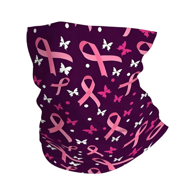 Bufanda De Cinta Morada Con Estampado De Mariposas, Multifun