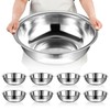 TREEHAC 8 Pcs 16 Inch Stainless Steel Mixing Bowls with
