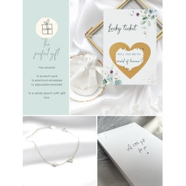 Joli Coon Will you be my maid of honour scratch card with bracelet and envelope - Eucalyptus - Maid of honour proposal