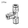 uxcell 6mm OD Tee Push to Connect Tube Fittings Nickle-Plated
