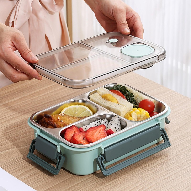 Stainless Steel Lunchbox - Leakproof Lunch Container with 3 Compartments