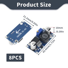 8 Stück Step Down Converter, DC-DC Buck Converter 5A 3.2-40 V bis 1.25-35V, Einstellbares Step-Down Modul, Hohe Effizienz Ausgangsstrom, Präzisionsspannungsregler für Elektronikprojekte Beleuchtung