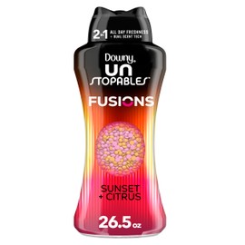 Downy Unstopables Fusions Scent Duos Laundry Scent Booster Beads, Sunset and Citrus Scent, 26.5 OZ, 24hr non-stop freshness with 2 in 1 dual scent laundry scent beads