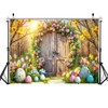 WOLADA Easter Backdrop Easter Wooden Door Forest Backdrop Outdoor Forest