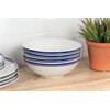 10 Strawberry Street Café Stripe 16 Piece Coupe Dinnerware Set,