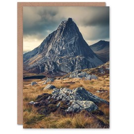 Artery8 Greeting Card Tryfan Mountain Snowdonia Wales Peak Landscape Blank For All Him Or Her Art Birthday Card