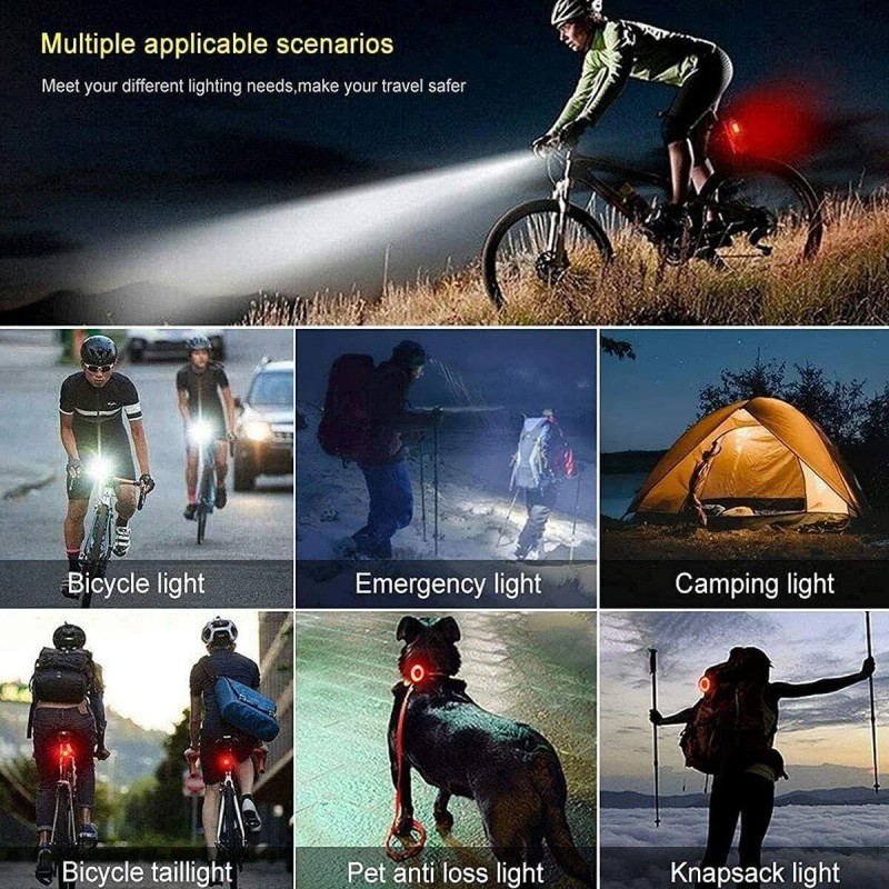 VASTFIRE Super Bright LED Mountain Bike Headlight Warning Tail Light