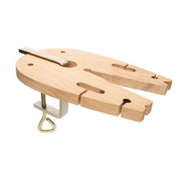 The Beadsmith Small Bench Pin with Vise – V-Slot & Side Slots for Sawing & Metal Filing – Made of Wood, 4” x 6” – Jewelry Clamp Tool for Workbench or Table Vise