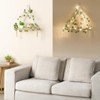Mkono Artificial Ivy Macrame Hanging Shelves with Lights Set of