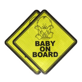 Baby on Board Magnet for Car - Magnetic Baby on Board Sign for Cars – Reflective Baby on Board Decal Sticker for Baby Safety by Mandala Crafts