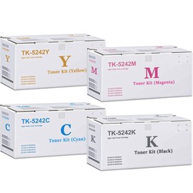Kminoteh TK-5242 TK5242 Replacement for Kyocera TK5242 TK-5242 Cartridge Set for ECOSYS M5526cdn / M5526cdw / P5026cdn / P5026cdw Laser Printers (4 Colors)