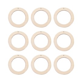 Fashewelry 40pcs 80mm Natural Wooden Ring Unfinished Donut Hollow Link Ring Round Disc Circle Wood Pendant Dangle Loose for Earring Macrame Jewelry Christmas Home Decor Hole: 3mm