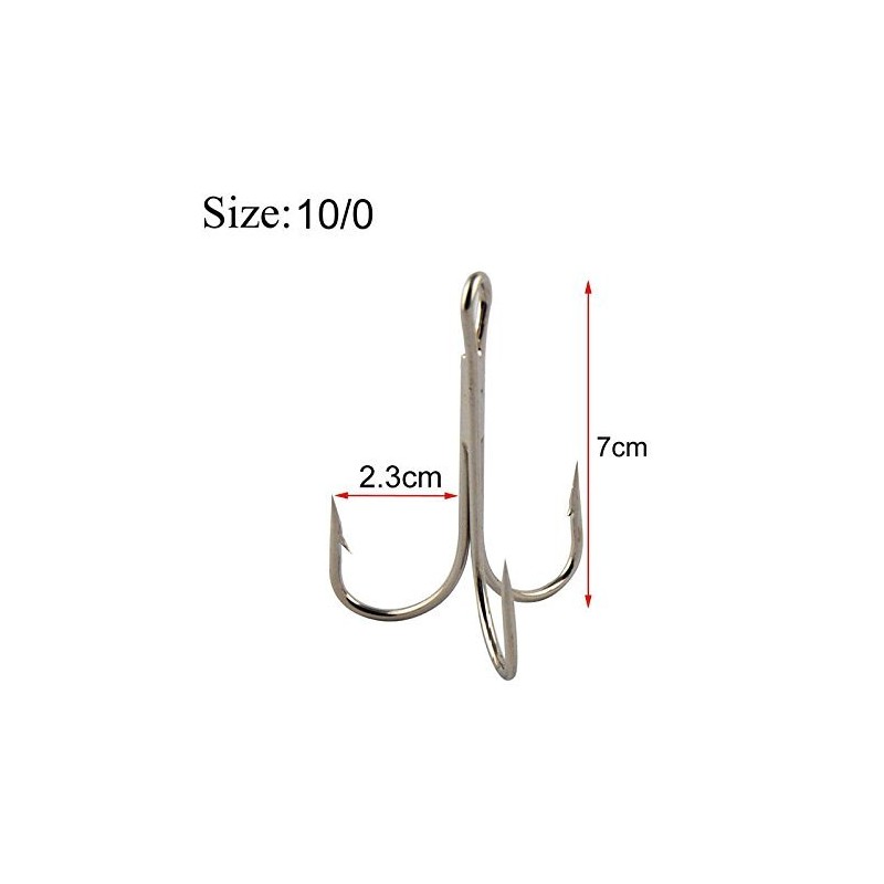 JSHANMEI ® 10PCS/Lot Strong Large Size Big Game Treble Fishing