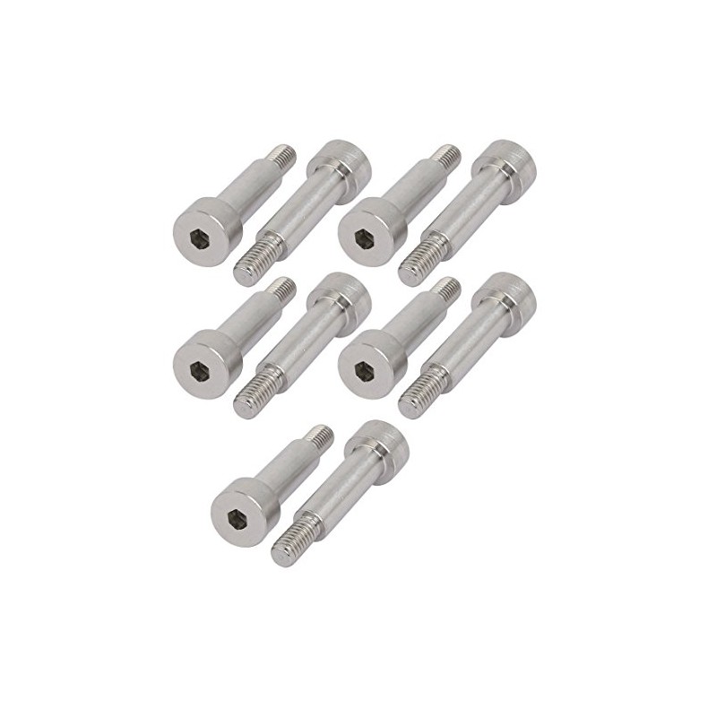 Sourcingmap 10pcs 304 Stainless Steel Hex Socket Shoulder Bolt 8mm