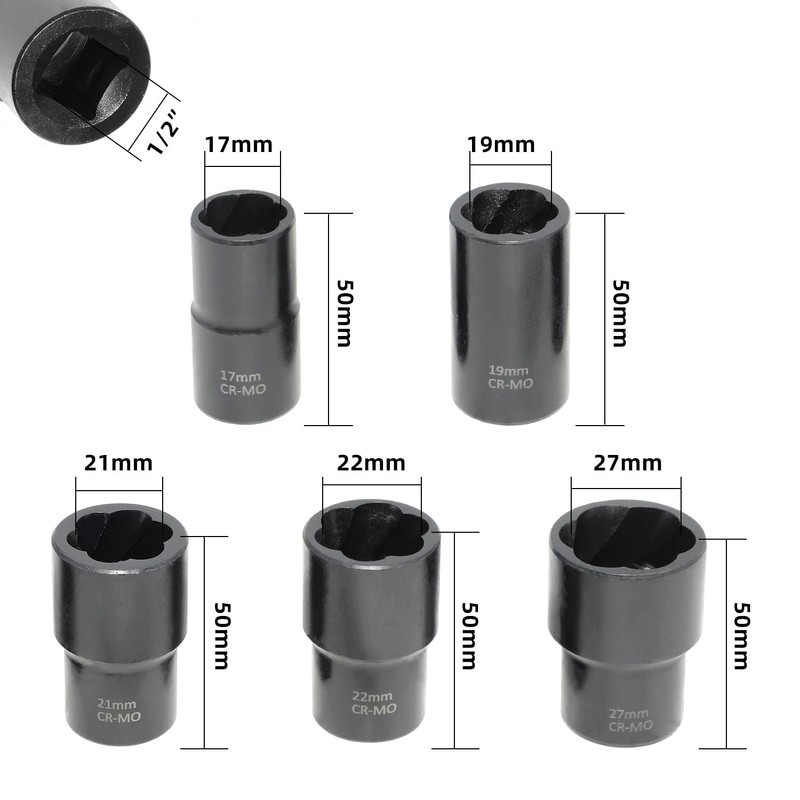 DPTOOL Lug Nut Remover Socket Set, Wheel Locking Stripped Nut