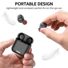 TOZO T6 Ergonomic Version Bluetooth Earbuds Wireless in-Ear Headset Waterproof - Gloss Black