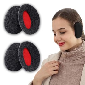 MOAZIFI 2 Pairs of Polar Fleece Ear Warmers, Ear Warmers, Ear Muffs, Women's Ear Muffs, Winter Ear Warmers, for Men and Women, Thickened Warm Winter Earmuffs, black