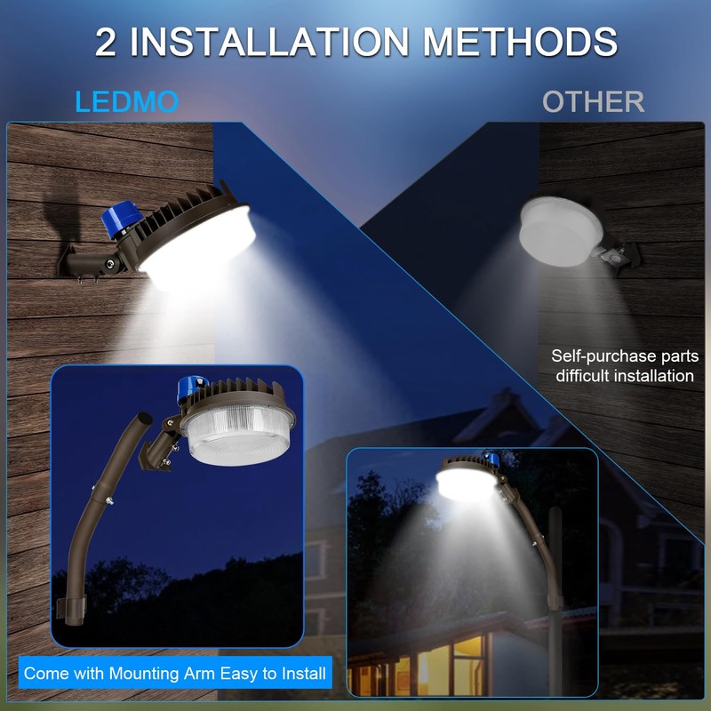 ledmo 120W LED Barn Light Dusk to Dawn Adjustable Angle