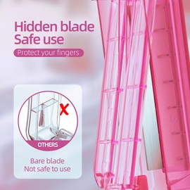 DUBSTAR Pill Cutter Splitter for Small and Tiny Pills, Multiple Pill Cutters for Small or Large Pills, Adjustable Pill Splitter with Centering Device and Blade Guard for Multi Tablets (Pink)