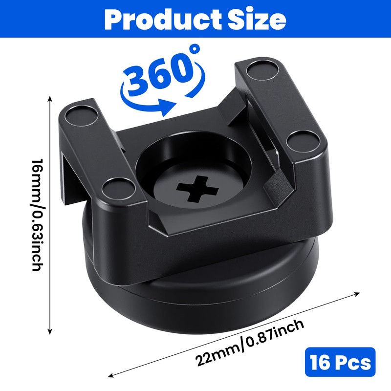 16 Pcs Magnetic Cable Zip Tie Mounts, Magnetic Wire Holder
